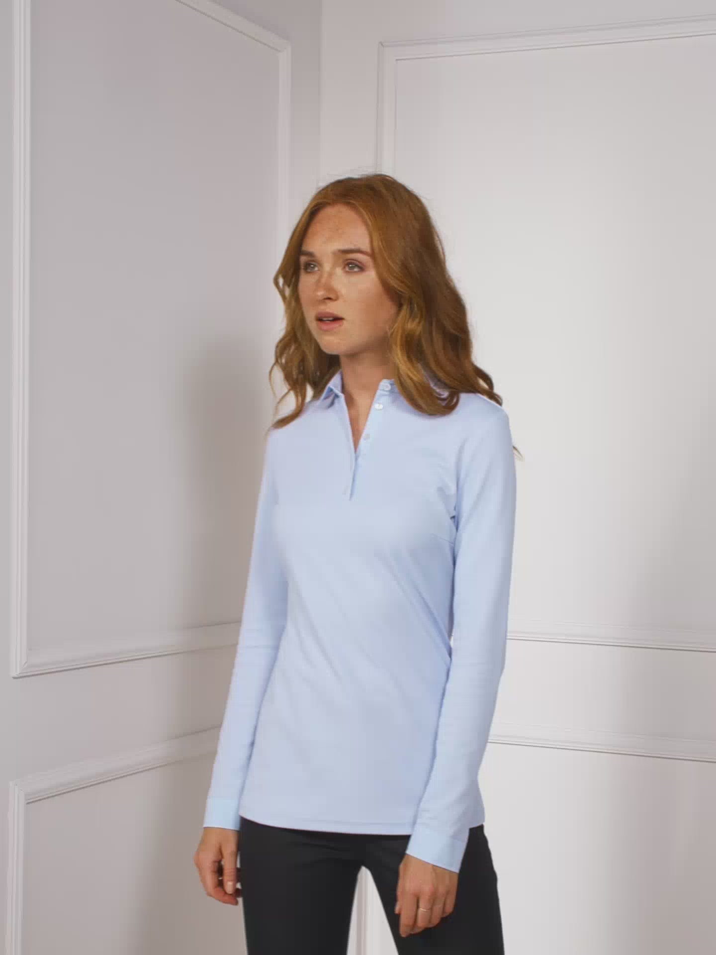 Longsleeve Polo Women | Alice Light Blue